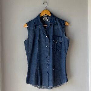 Vtg 70s Karman Ranch Wear Long Tail Cowboy Western Vest